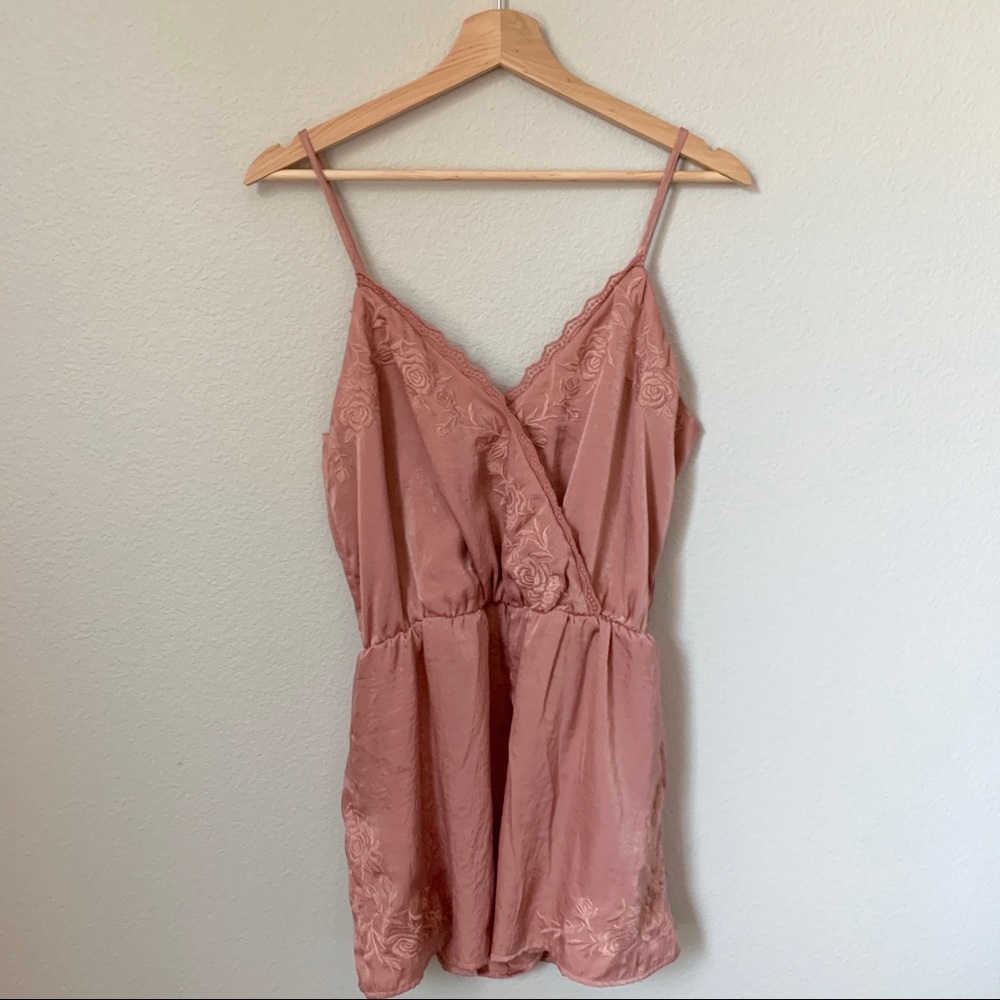 Kendall & Kylie Mauve Floral Embroidered Romper